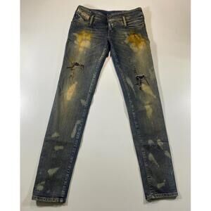 Diesel Distressed and Bleached Skinny Jeans
